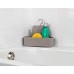 WENKO Barcelona Shower Caddy with Moving Hook, Special Plastic (Shatter-Proof), Fixing No Drilling Required, Taupe