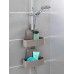 WENKO Barcelona Shower Caddy with Moving Hook, Special Plastic (Shatter-Proof), Fixing No Drilling Required, Taupe