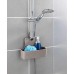WENKO Barcelona Shower Caddy with Moving Hook, Special Plastic (Shatter-Proof), Fixing No Drilling Required, Taupe