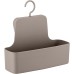 WENKO Barcelona Shower Caddy with Moving Hook, Special Plastic (Shatter-Proof), Fixing No Drilling Required, Taupe