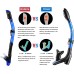 Dorlle Snorkel Set Snorkel and Diving Goggles, Waterproof Diving Mask, Anti-fog Anti-leak Made of Tempered Glass, with 3 -Channel Premium Dry Snorkel For Adults.