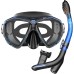 Dorlle Snorkel Set Snorkel and Diving Goggles, Waterproof Diving Mask, Anti-fog Anti-leak Made of Tempered Glass, with 3 -Channel Premium Dry Snorkel For Adults.