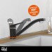 EISL SPEED NI182SCR-B Kitchen Sink Mixer Tap Chrome / Black Single Lever Kitchen Mixer Tap 360° Swivelling in Chrome/Black