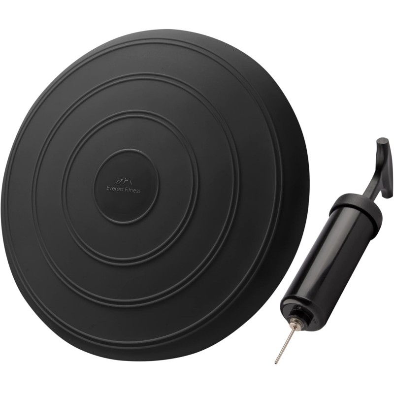 EVEREST FITNESS Inflatable Air Cushion 33cm Diameter with Air Pump Balance Cushion Training Cushion Seat Backrest