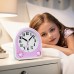 Eachui Analogue Alarm Clock with 7 Alarm Tones, Night Light, Snooze, No Ticking, Silent with Adjustable Volume, Battery Operated