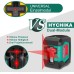 HYCHIKA Crossline Laser 15M Self Levelling Line Laser with Dual Laser Module 360° Switchable Horizontal/Vertical with Holder, Protective Case and 2 x AA Batteries