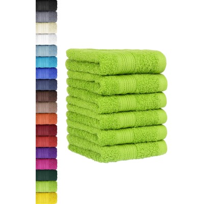 6-Piece Guest Towel Set in Many Colours 100% Cotton 30 x 50 cm