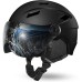 Odoland Adult Ski Helmet with Visor, Lightweight Race Helmet with Helmet Visor for Men and Women, Snowboard Helmet