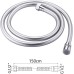 GRIFEMA Shower Hose 1.5 m - Flexible Smooth PVC Shower Hose 150 cm, Anti-Kink & Leak-Free, Universal ½ Inch Connection, Durable Replacement Hose with Brass Connectors & Seals, Silver