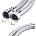 GRIFEMA Shower Hose 1.5 m - Flexible Smooth PVC Shower Hose 150 cm, Anti-Kink & Leak-Free, Universal ½ Inch Connection, Durable Replacement Hose with Brass Connectors & Seals, Silver