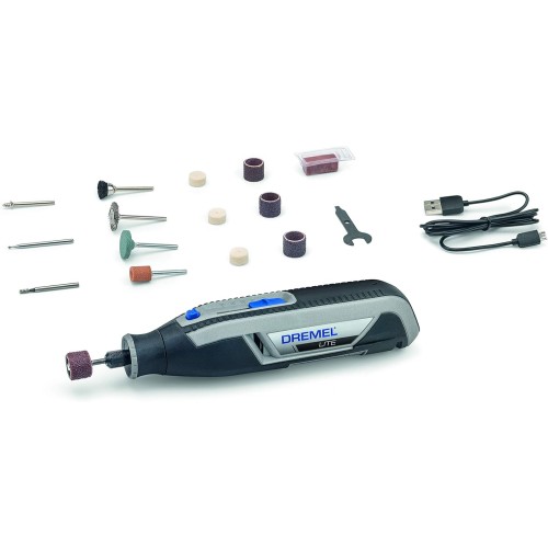 Dremel Lite 7760 Battery Multitool 3.6V, Set with 15 Accessories, Variable Rotation Speed 8,000 - 25,000 RPM - for Carving, Engraving, Grinding, Sharpening, Cleaning, Polishing, Sanding