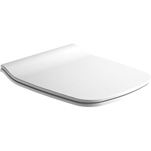 Gala Street Square G5132601 Toilet Seat Slim Fixed Collection Urea White Finish 37.5 x 6 x 45 cm