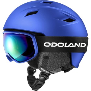 Odoland Ski Helmet and Ski Goggles Set, Snowboard Helmet with Snowboard Goggles for Men and Women, UV 400 Protection, Wind Resistance, for Skiing and Mountaineering