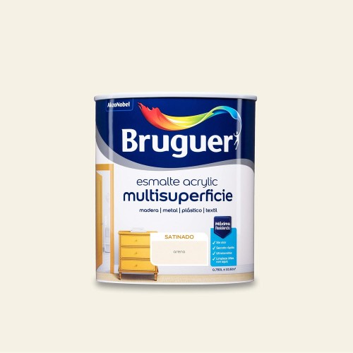 Bruguer Acrylic Multisurface Water Enamel Satin Sand 750ml