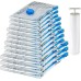 Amazon Basics Vacuum Bags for Clothes with Airtight Valve and Hand Pump, Multiple, 3 x Jumbo, 3 x Large, 3 x Medium, 3 x Small, 12 Pack, Zip, Clear