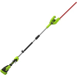 Greenworks G40PHA Battery Split Shank Hedge Shears, 51 cm Double Blades, Cuts up to 18 mm Thick Branches, 125 Degree Swivel Head, 3000 rpm WITHOUT 40V Battery and Charger