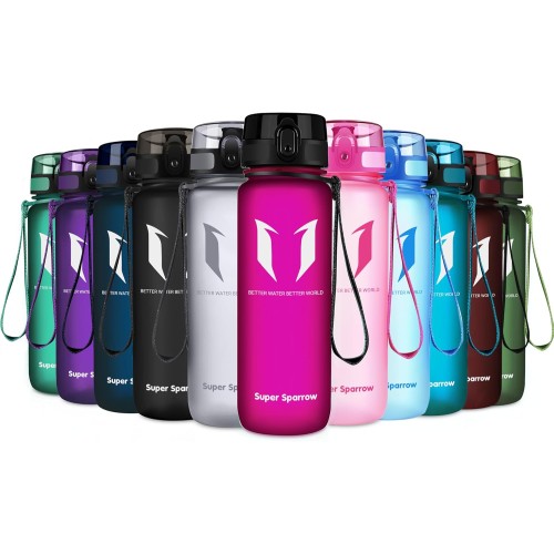 Super Sparrow Drinking Bottle, Tritan Water Bottle, 350 ml, 500 ml, 750 ml, 1000 ml, BPA-Free, Ideal Sports Bottle, for Sports, Bike, Fitness, University or Outdoors, Lightweight, Sustainable