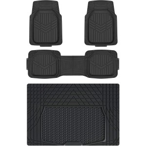 Amazon Basics 4 Piece Heavy Duty All Season Rubber Floor Mats and Boot Mat for Car, SUV, Lorry