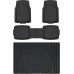 Amazon Basics 4 Piece Heavy Duty All Season Rubber Floor Mats and Boot Mat for Car, SUV, Lorry
