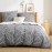 Bedsure Cotton Bed Linen 200 x 220 cm, Grey Bed Linen Sets, 200 x 220 Duvet Cover, 3-Piece Set with 2 Pillowcases 80 x 80 cm, Warm Bedding with Zip, Twig Pattern