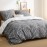 Bedsure Cotton Bed Linen 200 x 220 cm, Grey Bed Linen Sets, 200 x 220 Duvet Cover, 3-Piece Set with 2 Pillowcases 80 x 80 cm, Warm Bedding with Zip, Twig Pattern