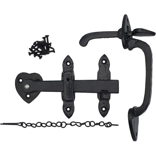Keypak 051103N (Thumb Lever) With Locking Pin Double Sided Gate Access, Antique Black, 11.5 cm20.0 cm4.5 cm