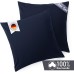 Blumtal set of 2 pillowcases - 100% cotton, super soft premium jersey pillowcase, Dark Ocean Blue, 40x40cm