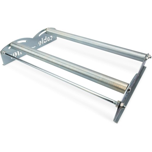 DIGITUS Cable reel dispenser, cable unwinder for network laying cables, 150 kg load capacity, 540 mm max. roll width, adjustable support rollers, 600 x 400 x 100 mm, silver