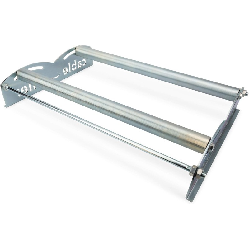 DIGITUS Cable reel dispenser, cable unwinder for network laying cables, 150 kg load capacity, 540 mm max. roll width, adjustable support rollers, 600 x 400 x 100 mm, silver