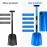 Overmont Avalanche Shovel, Snow Shovel, Emergency Shovel, Removable Aluminium 3 Piece with Bag for Gardening, Winter, Car, Outdoors, Red/Blue/Gold