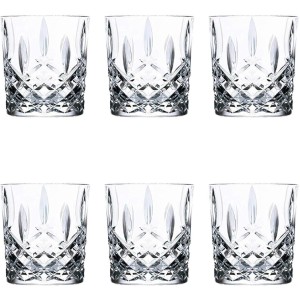 RCR Crystal Orchestra Cut Glass Dof Double Old Fashioned Whisky Glasses Drinking Glasses Set - 340ml - Pack of 6