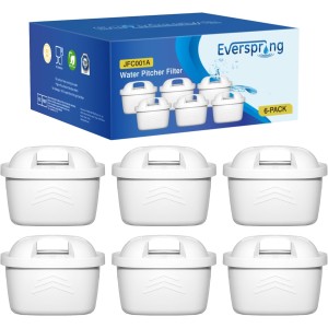 Everspring TÜV SÜD certified water filter replacement for Brita Maxtra+, Maxtra Plus, Mavea, Anna Duomax 6 pieces (invoice available)