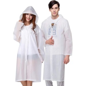 Vicloon Rain Poncho, Disposable Rain Poncho, Pack of 2, Unisex Reusable Transparent Raincoat, PEVA Portable Waterproof Rain Cape, Breathable Rain Jacket for Travel, Hiking, Cycling & Camping