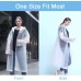 Vicloon Rain Poncho, Disposable Rain Poncho, Pack of 2, Unisex Reusable Transparent Raincoat, PEVA Portable Waterproof Rain Cape, Breathable Rain Jacket for Travel, Hiking, Cycling & Camping