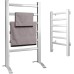 Bakaji Electric Towel Rail & Towel Warmer Clothes Airer Towel Heater Wall Mounted or Freestanding 6 Heating Ribs Aluminium