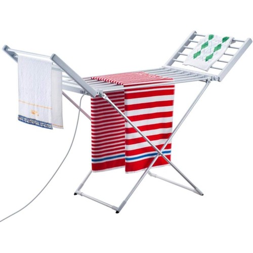 BAKAJI Electric Clothes Airer Power 220W Folding Clothes Airer with 20 Rails Clothes Airer Aluminium Cloths (148 x 53 x 90 cm)