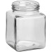 gouveo Set of 6 preserving jars, 730 ml, square with screw lid, black, large storage jars with screw cap, empty jam jars, preserving jars, storage jars