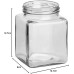gouveo Set of 6 preserving jars, 730 ml, square with screw lid, black, large storage jars with screw cap, empty jam jars, preserving jars, storage jars