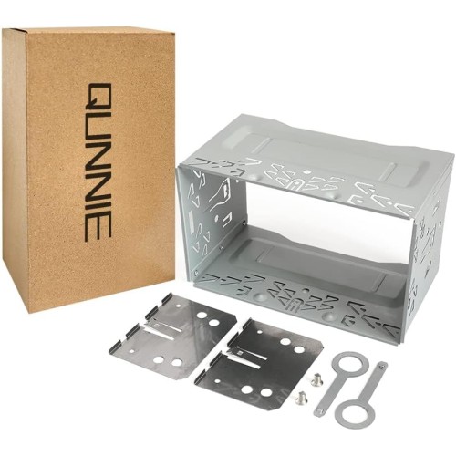 QUNNIE Car Radio Faceplate 2 DIN Universal Metal Frame Double DIN Wires Metal Frame Radio Panel Installation Kit