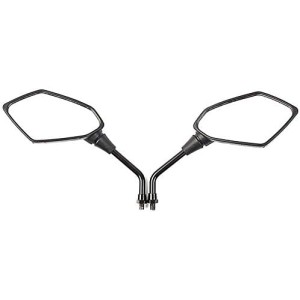 KASER Pair of Universal Motorcycle Rear View Mirrors with 8 mm Screw for Kawasaki Suzuki Honda Victory Chopper Quad Mirror Scooters Black (M8 Thread)