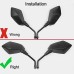 KASER Pair of Universal Motorcycle Rear View Mirrors with 8 mm Screw for Kawasaki Suzuki Honda Victory Chopper Quad Mirror Scooters Black (M8 Thread)