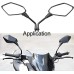 KASER Pair of Universal Motorcycle Rear View Mirrors with 8 mm Screw for Kawasaki Suzuki Honda Victory Chopper Quad Mirror Scooters Black (M8 Thread)