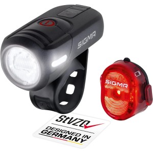 Sigma Sport Unisex - Adult Aura 45 USB / Nugget Lighting Kit, Black, Set