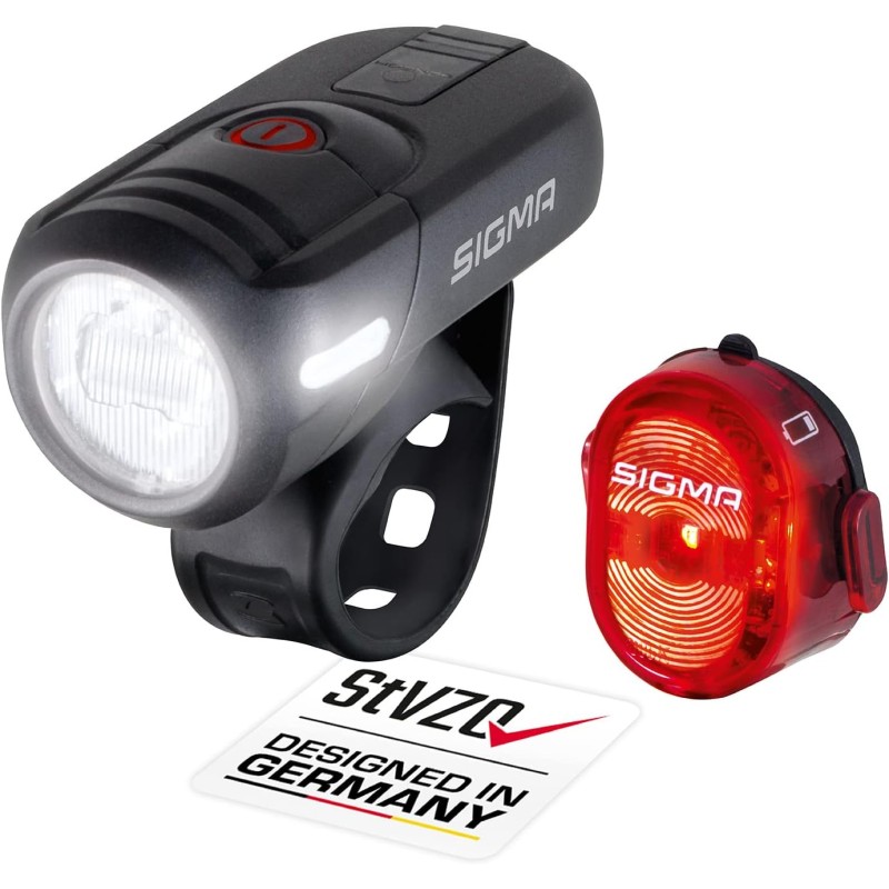 Sigma Sport Unisex - Adult Aura 45 USB / Nugget Lighting Kit, Black, Set