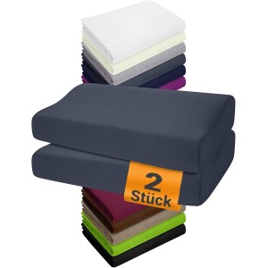 npluseins Pack of 2 Fitted Covers for Therapeutic Pillows, 1450.2049, 35–40 x 55–60 cm, Anthracite