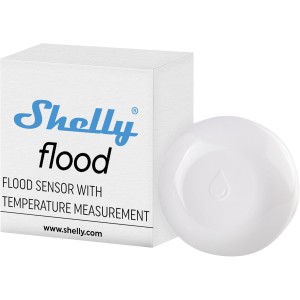 Shelly Flood | Kabelloser Flutsensor mit Temperaturmessung | Hausautomation | Tropf- und Leckalarm Fußbodenheizungssteuerung Kompaktes Design leicht zu bedienen Batterielebensdauer bis zu 18 Monaten