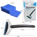 JTENG Ice Scraper Stainless Steel Snow Shovel and TRP Strip Multipurpose Car Ice Scraper (+ Towel)