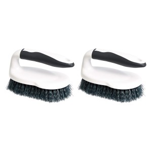 Amazon Basics Universal Scrubbing Brush, Pack of 2 (formerly AmazonCommercial Brand), Black/White