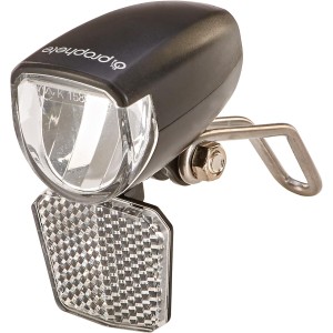 Prophete Fahrrad LED-Scheinwerfer – 15 Lux, mit EIN-/Ausschalter & abnehmbarem Reflektor – Für Naben-, Seitendynamo & E-Bikes (6V) – StVZO zugelassen – Kompakter Scheinwerfer mit Nirosta-Halter