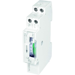 LogiLink DIN-Rail Timer with Mechanical Timer for Easy Switching of Neon Lights, Water Heaters, Lanterns, Irrigation Systems, etc., IP20 Protection, 138 mm